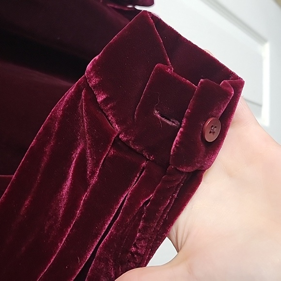 Eileen Fisher Deep Wine Burgundy Red Velvet Silk Blouse, Size S - Picture 4 of 8